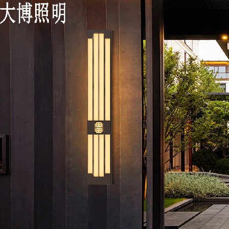 厂家直供新中式方形景观灯LED庭院灯拉丝电镀不锈钢景观灯柱防水