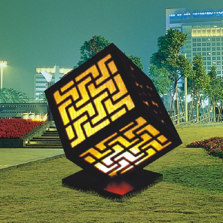 魔方造型景观灯特色草坪灯广场公园小区亮化户外LED灯景观灯厂家