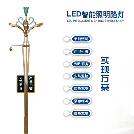 2025新款智能庭院灯LED投影仪充电桩广告屏环境监控WIFI智慧路灯